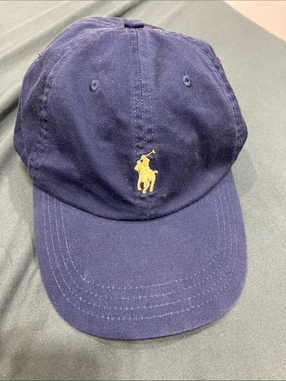 Ralph Lauren Kids Navy Baseball Cap with Yellow Polo Pony